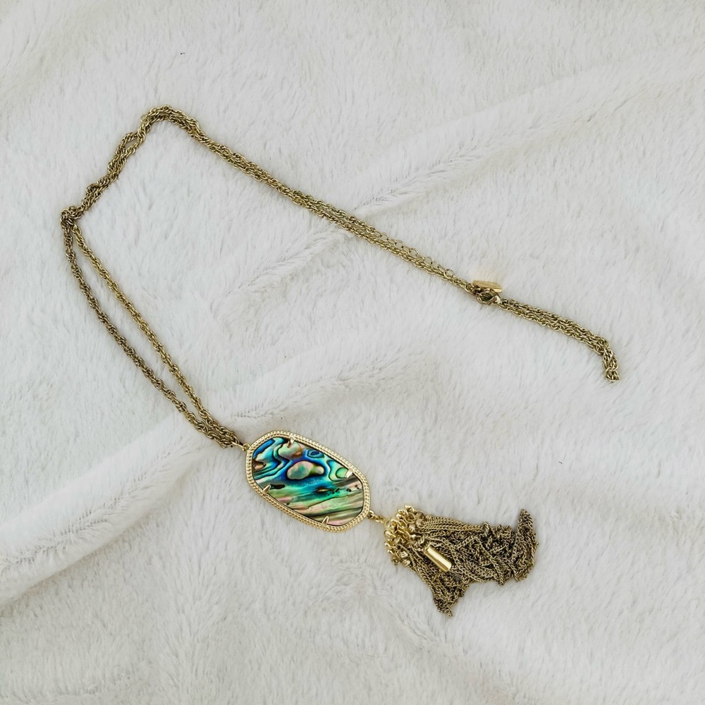 Kendra Scott Rayne tassel necklace in Abalone